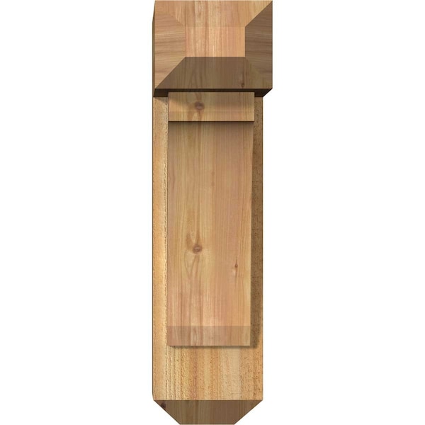 Legacy Craftsman Rough Sawn Bracket W/ Offset Brace, Western Red Cedar, 8W X 18D X 30H